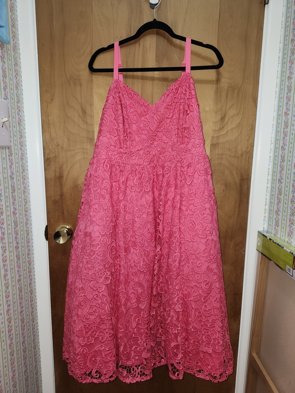 Torrid Pink Lace Midi Length Party Dress